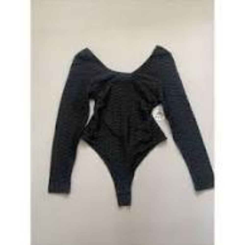 Black Open Back Bodysuit